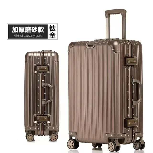 Top Quality Customization 100%  Aluminum-magnesium travel Boarding Rolling Luggage Perfect for Spinner brand Travel Suitcase