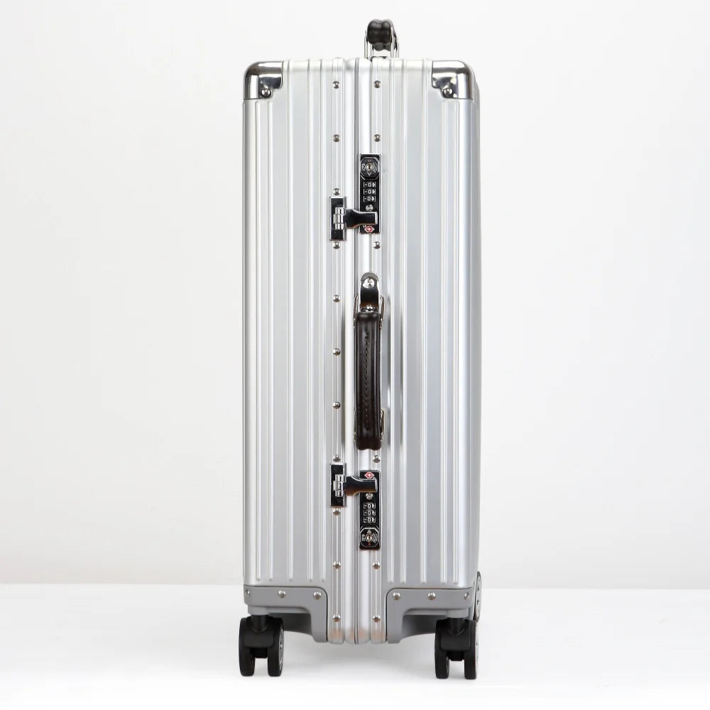 All Aluminum-magnesium Alloy Travel Suitcase High Quality Rolling Luggage 20/24/26/29'' Retro Trolley Case Bag Carry-On Boarding