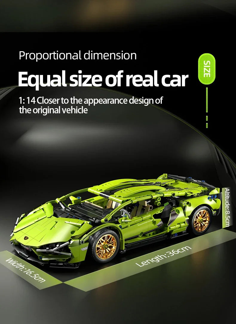 Technical Racing Sport Car 1280PCS Model Building Blocks City Mechanical Speed Vehicle Supercar Brick Puzzle Toys Kid Adult Gift