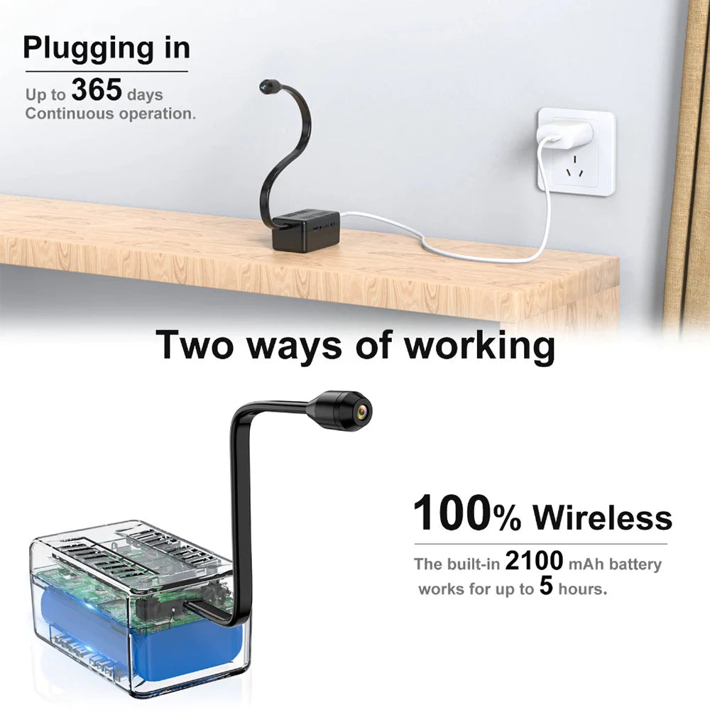 Mini Wifi HD 1080P Surveillance Camera with Adjustable Lens Remote Monitoring Home Security Wireless IP Camera Loop Record Cam
