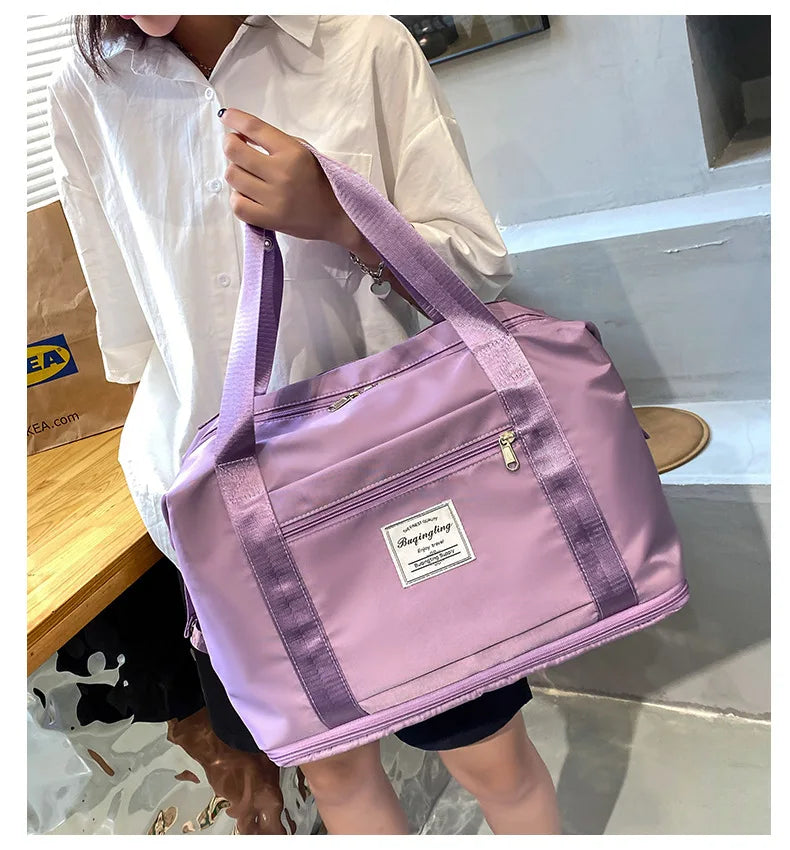 Large Capacity Expanding Double back Travel Bags Luggage Organizer Bag Handbag Waterproof Foldable Travel Clothes Storage Bag