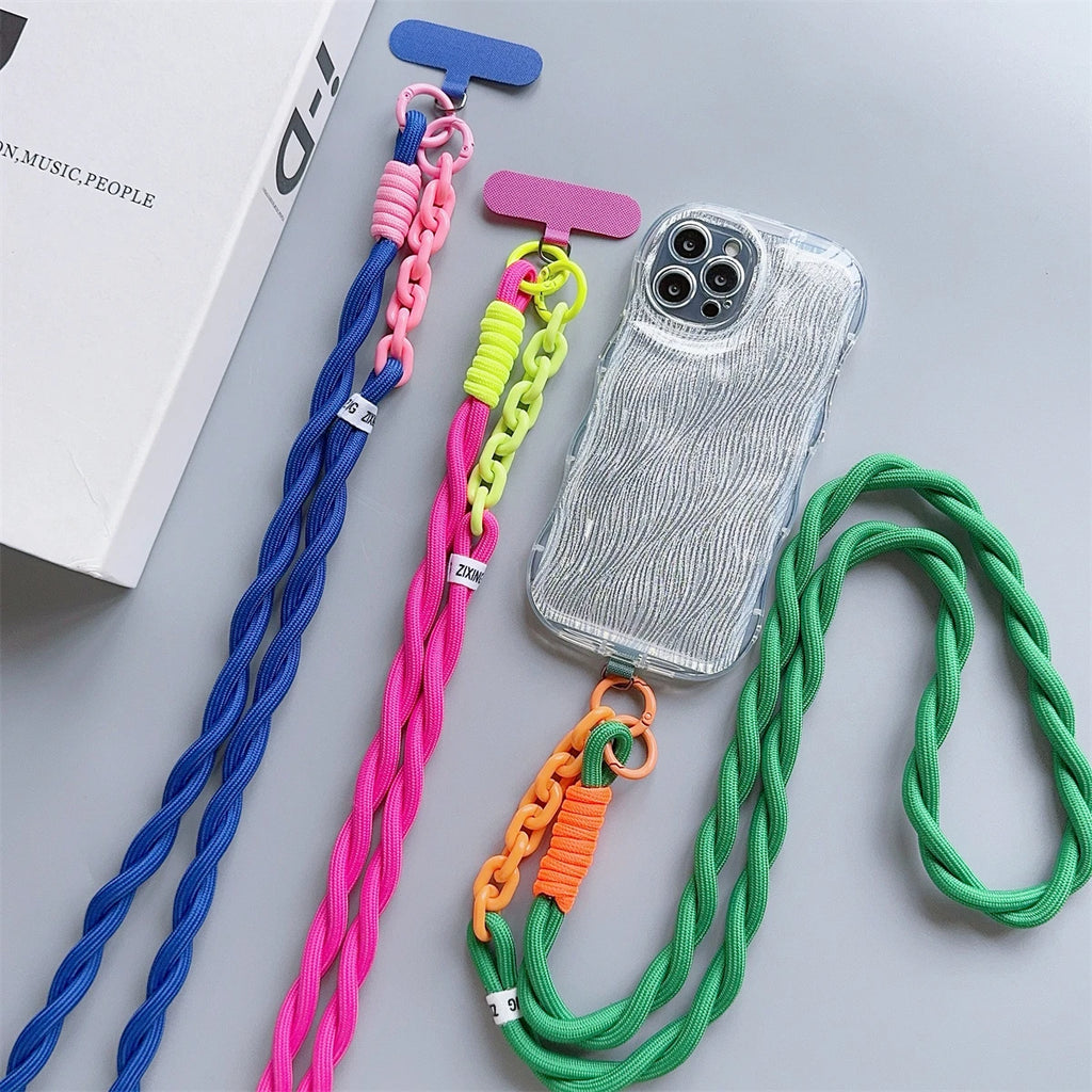 Cute Phone Lanyard Diameter Outdoor Universal Case Acrylic Crossbody Shoulder Card Neck Cord Clip Hang Anti-lost Wrist Strap