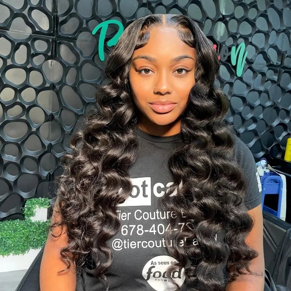30 40Inch Human Hair 13x6 13x4 HD Lace Frontal Wig Brazilian Loose Deep Wave Curly Human Hair 360 Full Lace Front Wig Preplucked