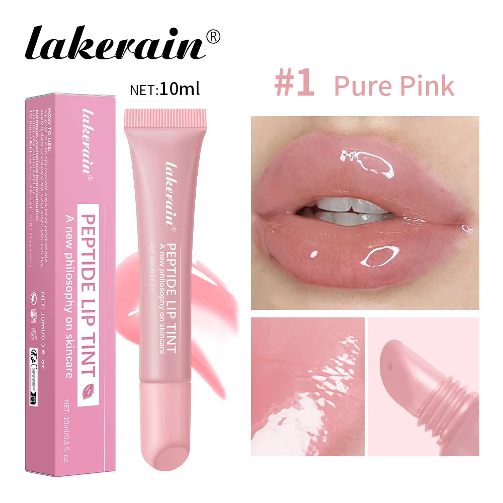 Lakerain Peptide Lip Tint — Fragrance-Free Tinted Lip Serum Gloss (10 ml)