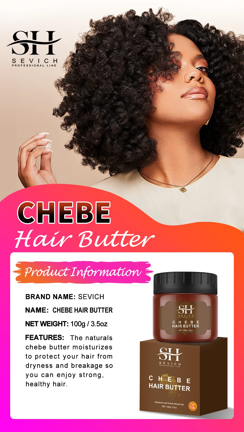 Africa Chad 100% Chebe Powder Women Traction Alopecia Treatment Oil Natural Crazy Hair Regrowth Anti Hair Break Get Rid Of Wig