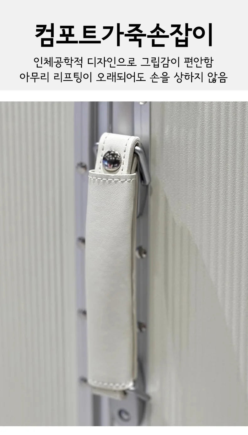 sushimu Suitcase Wide Handle Travel Suitcase Men 20 24  Carry-On Luggage Women PC Aluminum Frame Trolley Case