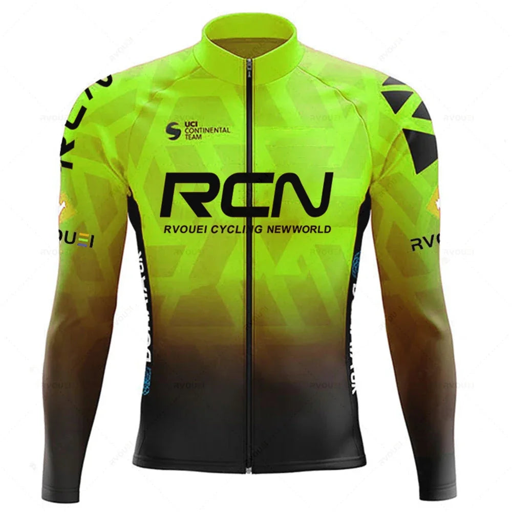 New 2025 Rcn Autumn Cycling Jersey Bib Pants Set Ropa Ciclismo Bicycle MTB Clothing Road Bike Suit Men Long Sleeve Bicicleta Set