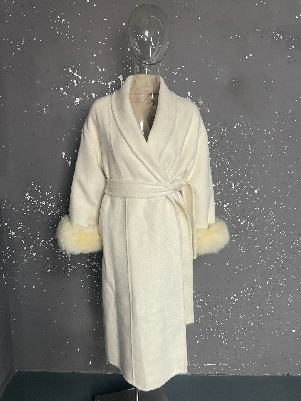 UCXQ Elegant OL Office Lady Overcoats Fur Patchwork Long Sleeve Woolen Coat Beautiful Women's Clothing Jacket Autumn 2025 Winter