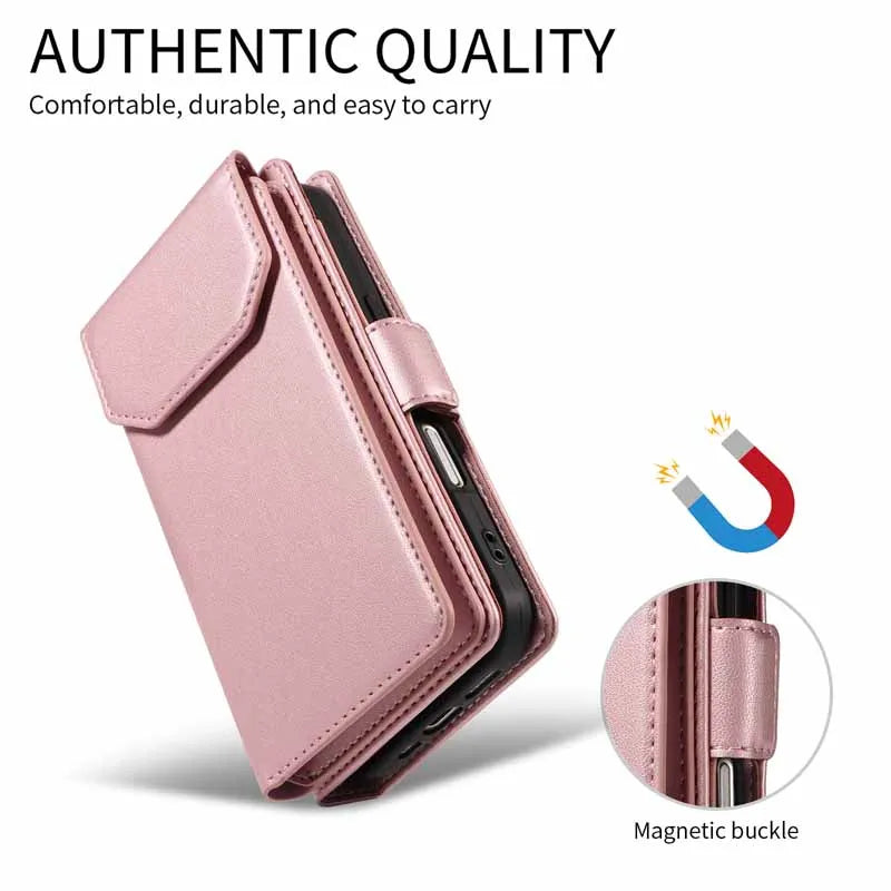 Leather Case For Samsung Galaxy S25 Ultra S24 S23 S22 S21 FE S20 S10 Plus Note 10 8 9 20 Edge Flip Wallet Multi-card Phone Cover