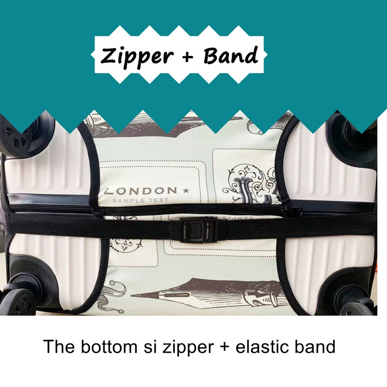 Hot Thick Elastic World Luggage Protective Cover Zipper Suit for 18-32 Inch Bag Suitcase Covers Trolley Cover Travel Accessories