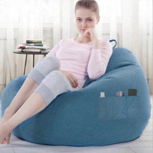 Lazy Seat Chair Sofa Cover Large Bean Bag Couch Soft Fluffy Breathable Adult Child Tatami Living Room Decorative without Filler