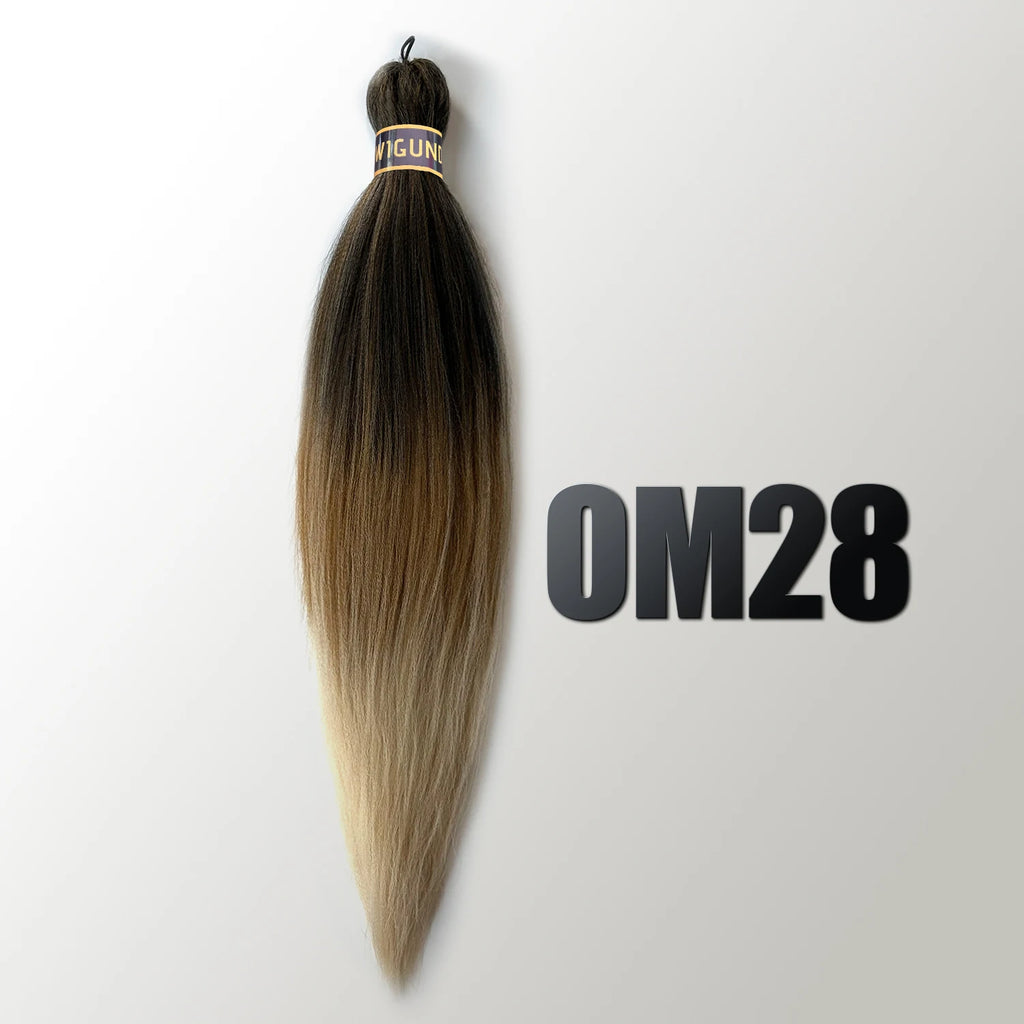 EZ Pre-stretched Braiding Hair Ombre Professional Easy Crochet Braid Hair 26 Inch 90g Hot Water Setting Synthetic Crochet Hair