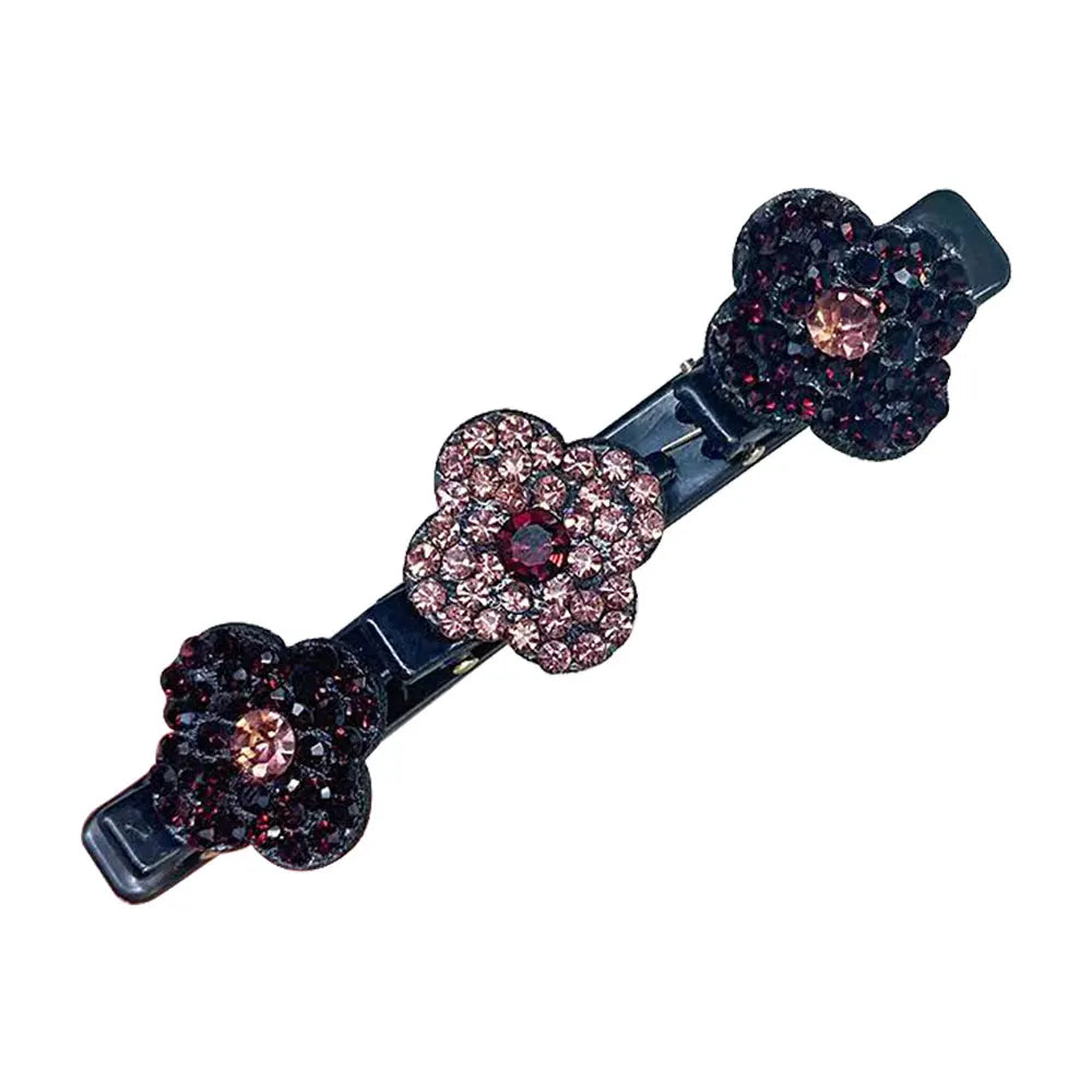 Sparkling Crystal Stone Braided Hair Clips Women Cheap High Quality Satin Rhinestone Fabric Hair Bands for Girls