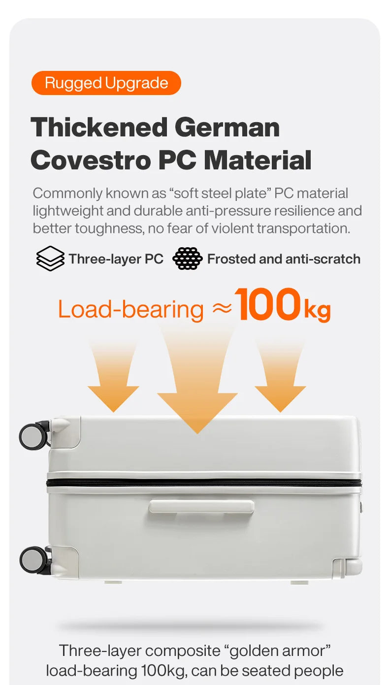 Mixi Large-Capacity Suitcase Trolley Case 26inch Checked in Hardside Rolling Wheels Luggage Wide Handle Travel Suitcases Trunk