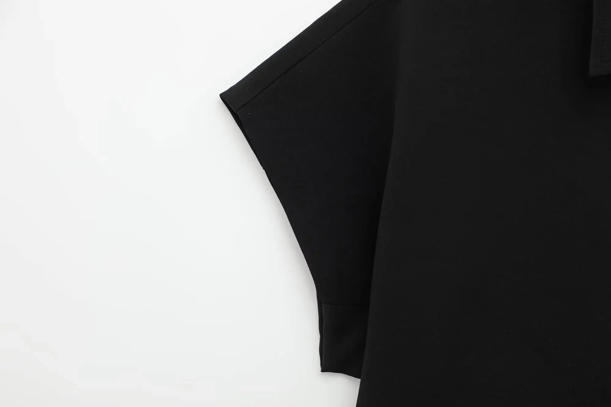 TFMLN Fashion Set For Women Summer 2025 New Slim Lapel Zipper Short Sleeve Coat Top Wide Leg Pants Two Piece Set Leisure Black