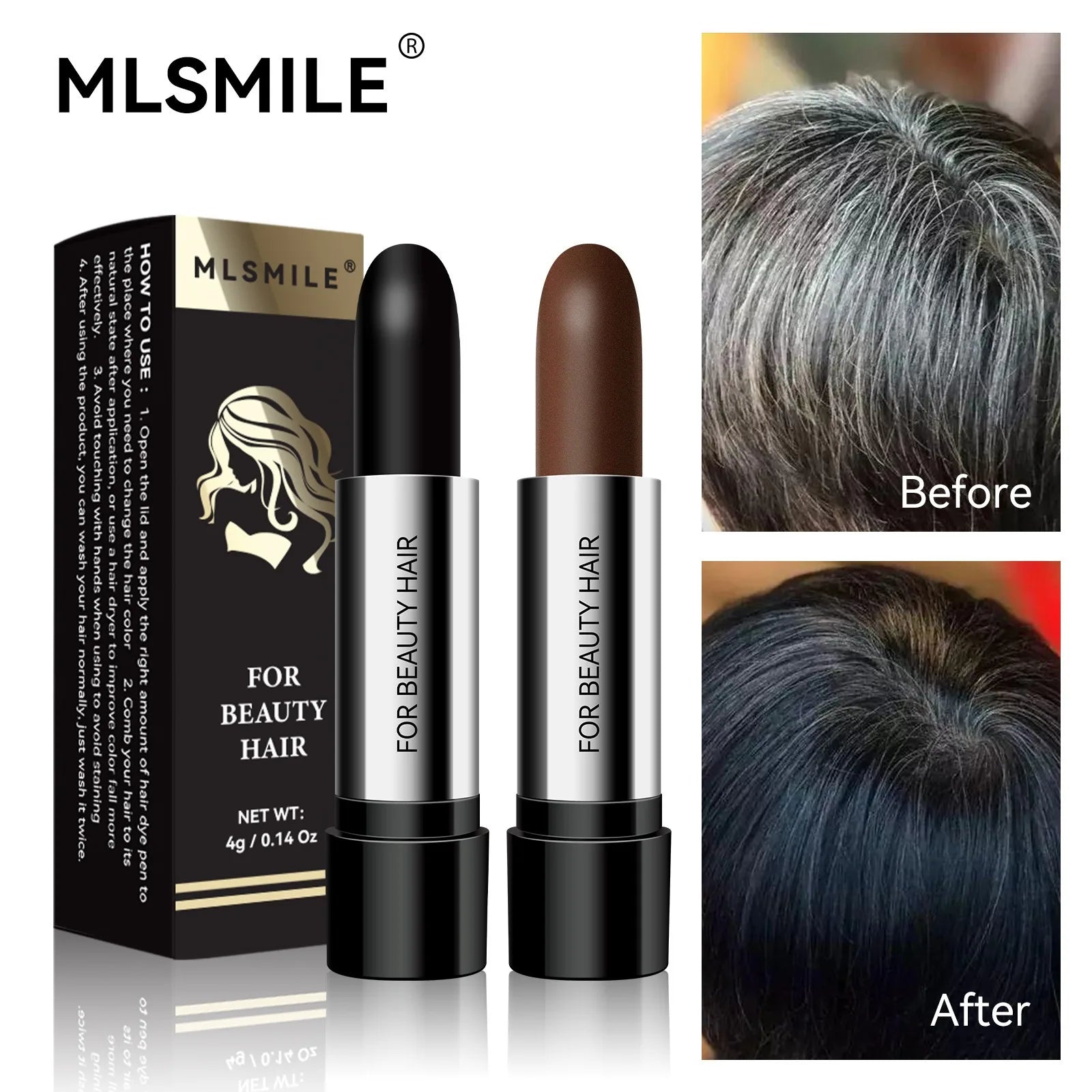 Disposable Hair Colour Dye Coverage White Hair One-off Hair Color Stick Modify Cream Black Brown Temporary Cover Up Grey