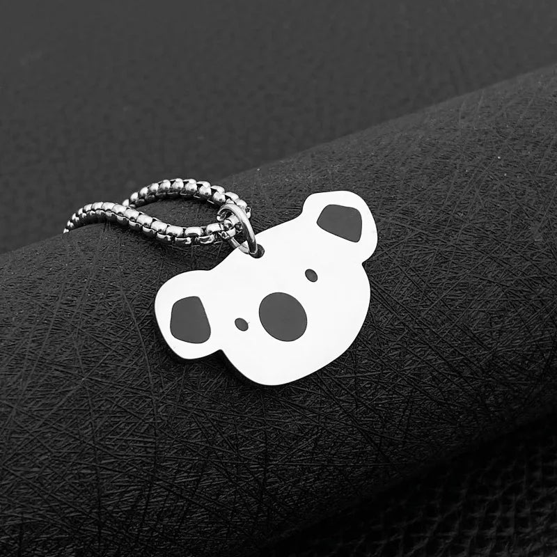 Scared Black Cat Pendant Necklace | Titanium Steel K-Pop Fashion Chain for Men & Women
