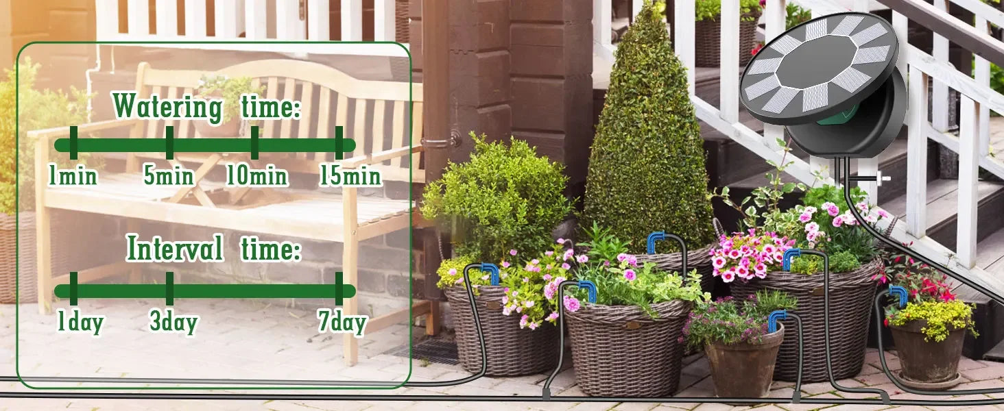 AISITIN Solar Automatic Drip Irrigation System Kit
