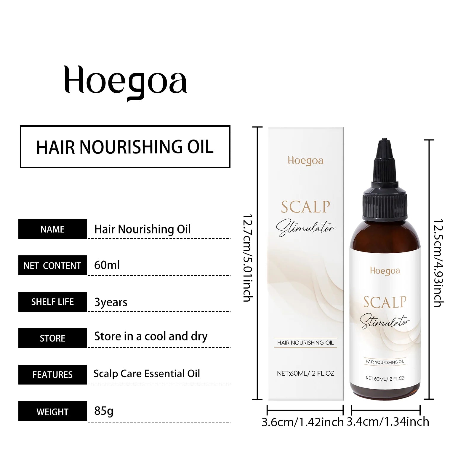HOEGOA Dense Hair Essential Oil – Scalp Nourishing & Shine Serum (60ml)