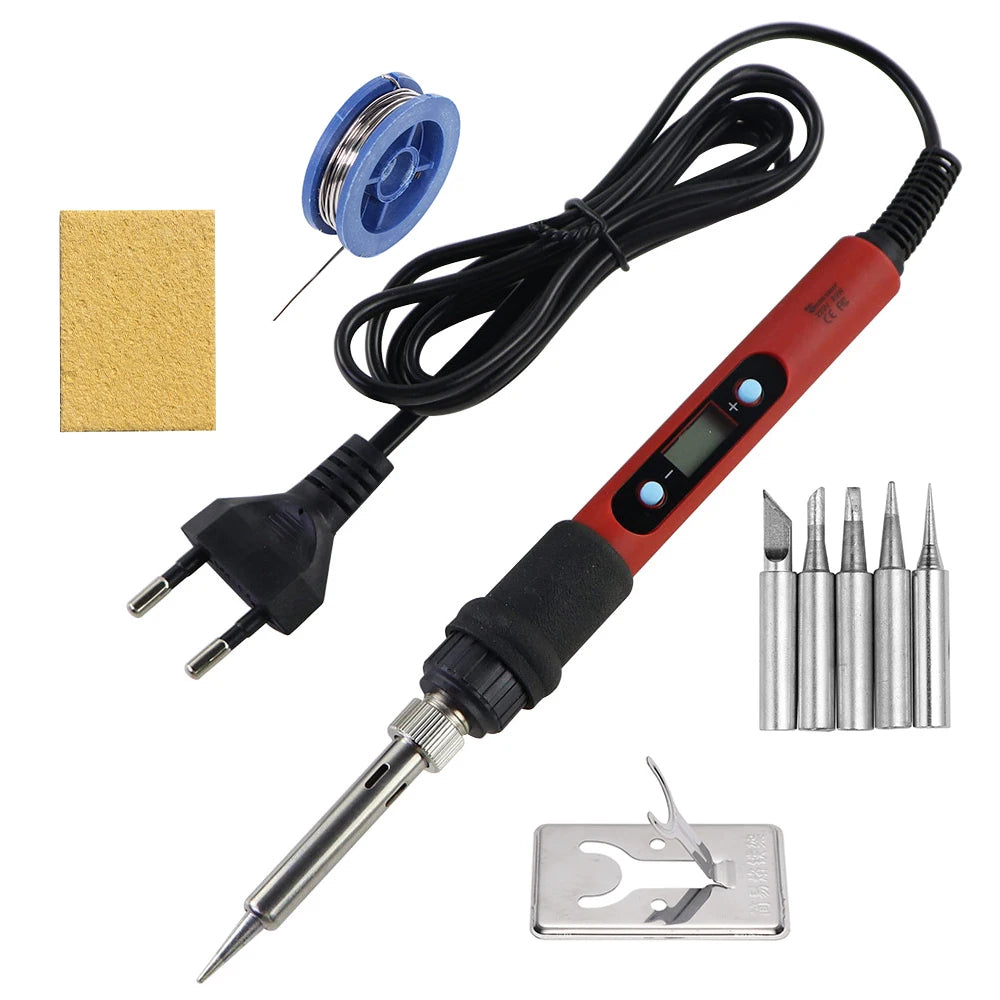 60W 80W Electric Soldering Iron LCD Digital Display Adjustable Temperature Welding Repair Tools 220V / 110V Solder Wire Tips