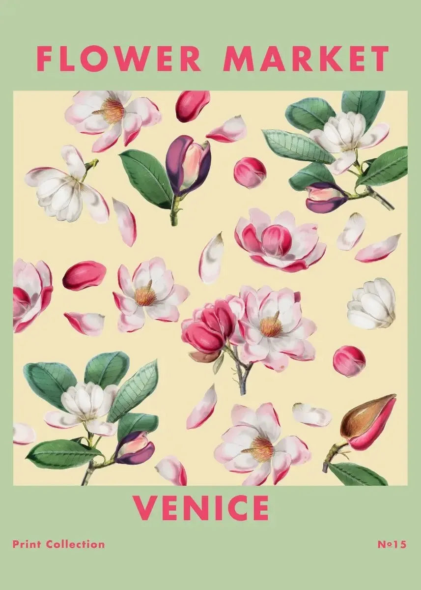 Boho Flower Market Retro Wall Art – Minimalist Canvas Print