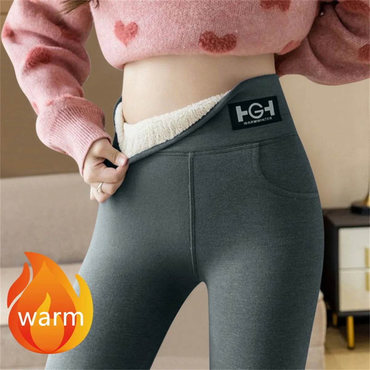 High-Waist Fleece-Lined Thermal Leggings – Warm & Butt-Lift Fit