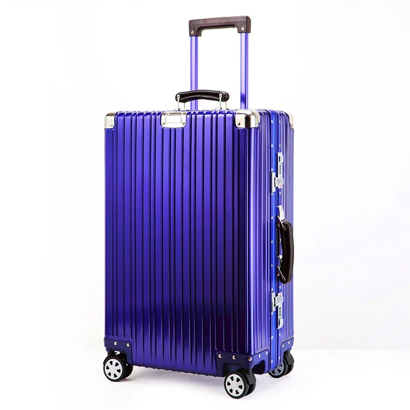 All Aluminum-magnesium Alloy Travel Suitcase High Quality Rolling Luggage 20/24/26/29'' Retro Trolley Case Bag Carry-On Boarding