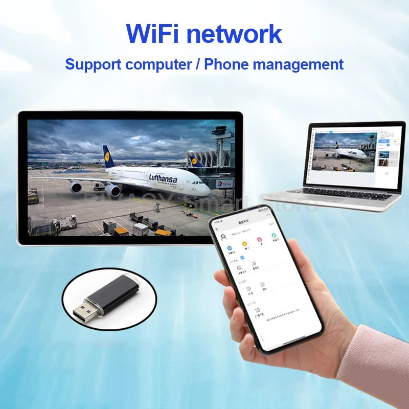 Wall-mounted HD Screen TV 21-27 Inch Advertising Device Display Monitor for Office Business Commercial publicity economic LCD