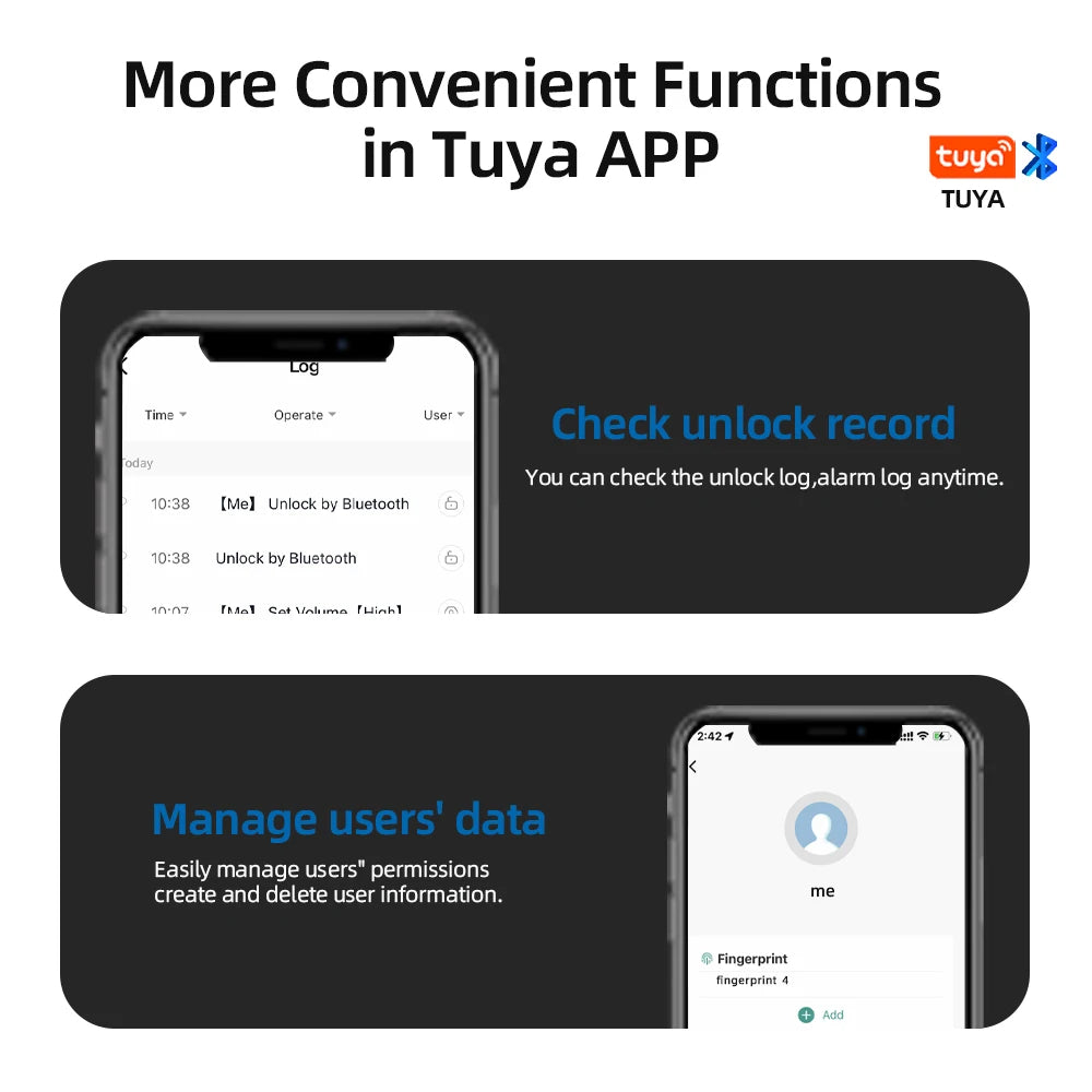 RAYKUBE M5 — Tuya Bluetooth Smart Fingerprint Door Lock (US Free Delivery)