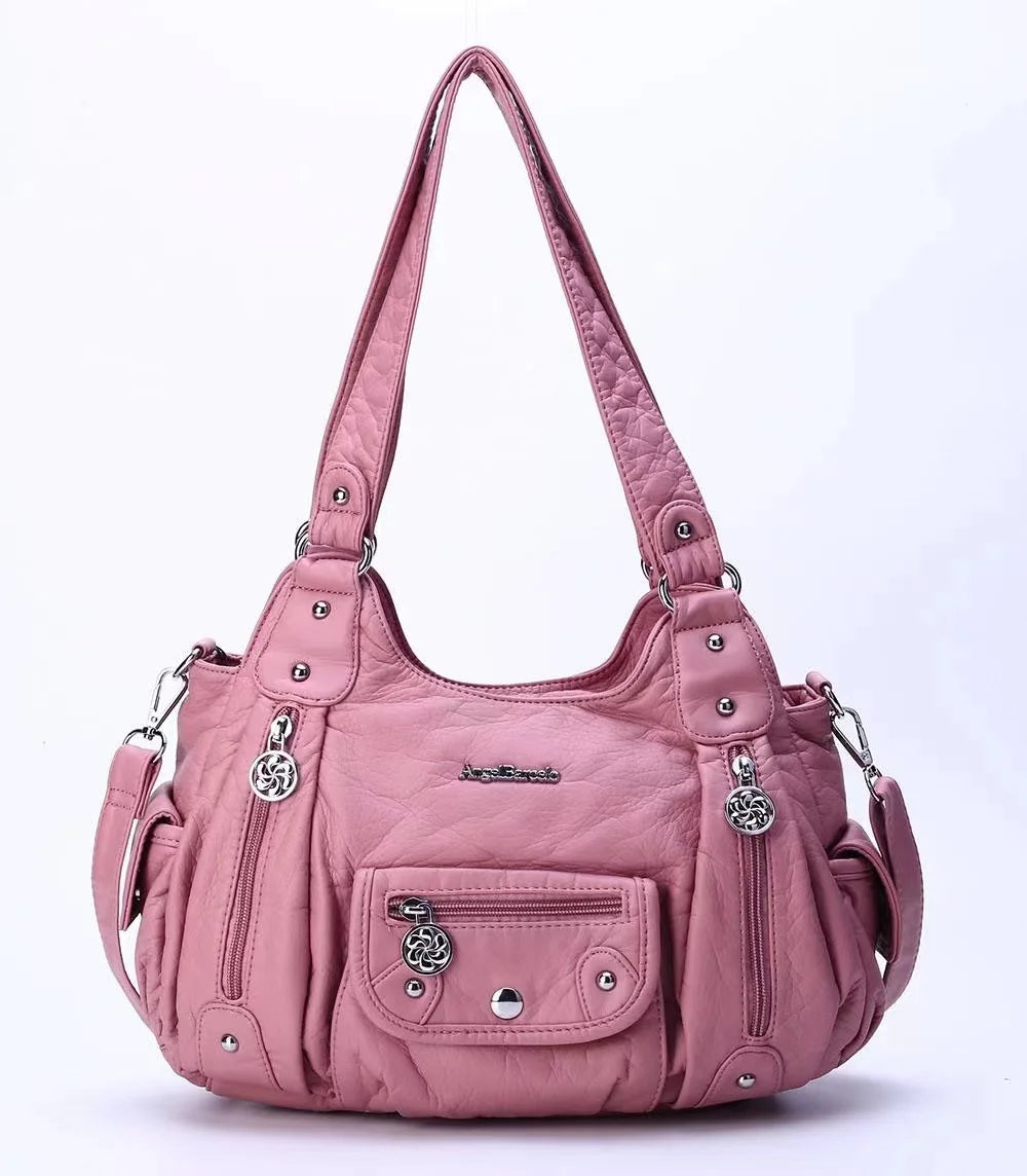 Bag Fashion Women Handbag PU Leather Shoulder Bag Brown Leopard Top-handle Handbag Female Satchel Ladies Shoulder Bags