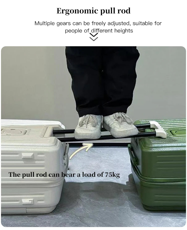 Expandable Hard-Side Trolley Luggage Set with Side Opening - Carry-On & Checked Suitcases, Anti-Shock & Password Lock