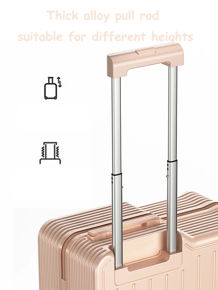 2024 Newest Design Children Luggage Sitting and Riding Mini 20 Inch Travel Boarding Suitcase Six Wheels With Folding Foot Pedal