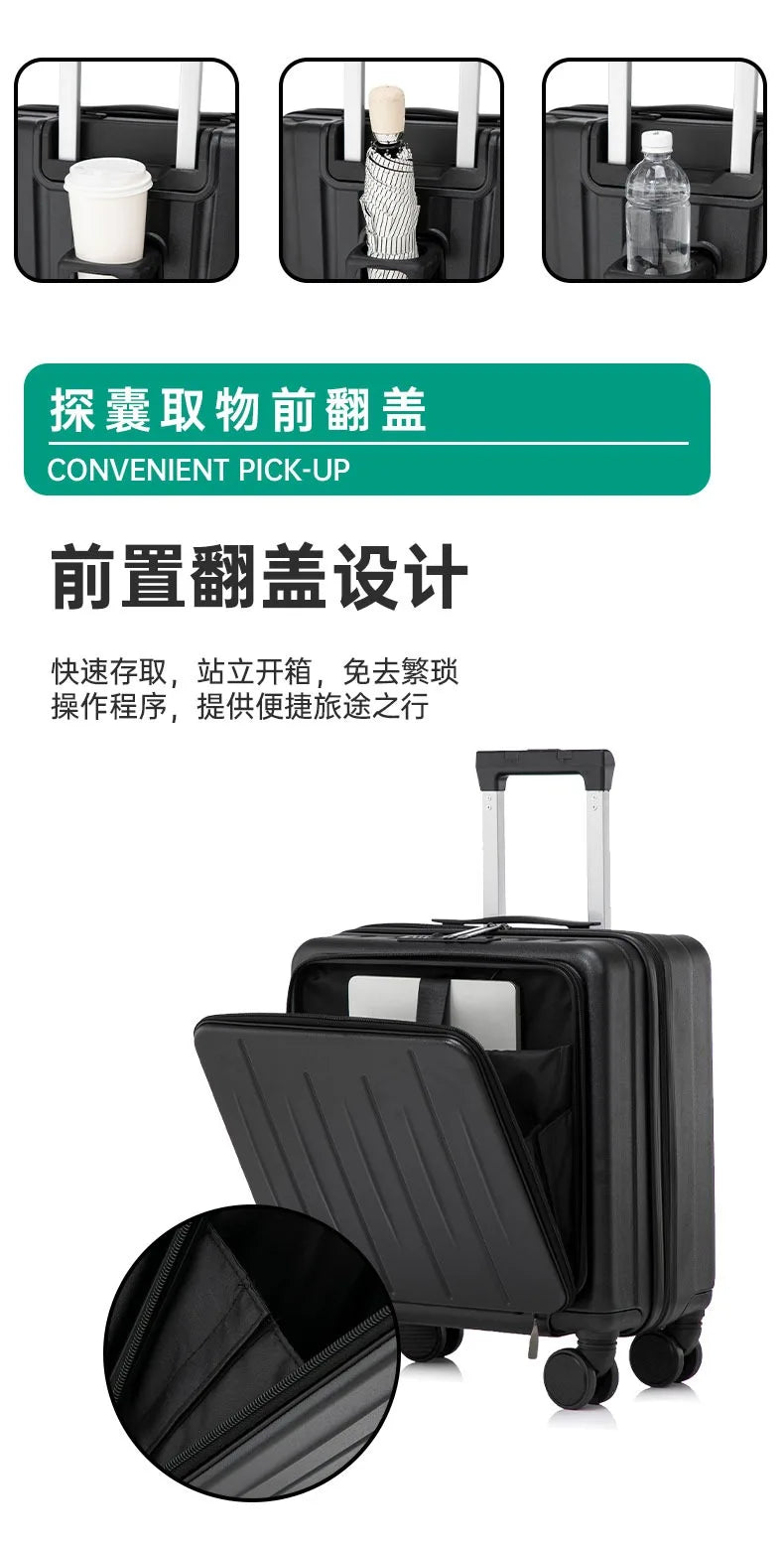 Luggage female small 18 inches suitcase swivel wheels male student durable sturdy thick password travel case