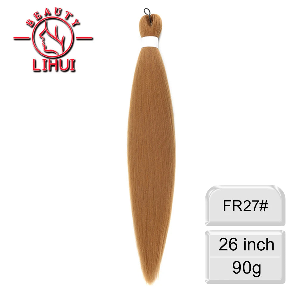 LIHUI Pre-Stretched Jumbo Braids — 26" 90 g Synthetic (Red/Pink, Frosted Colors)
