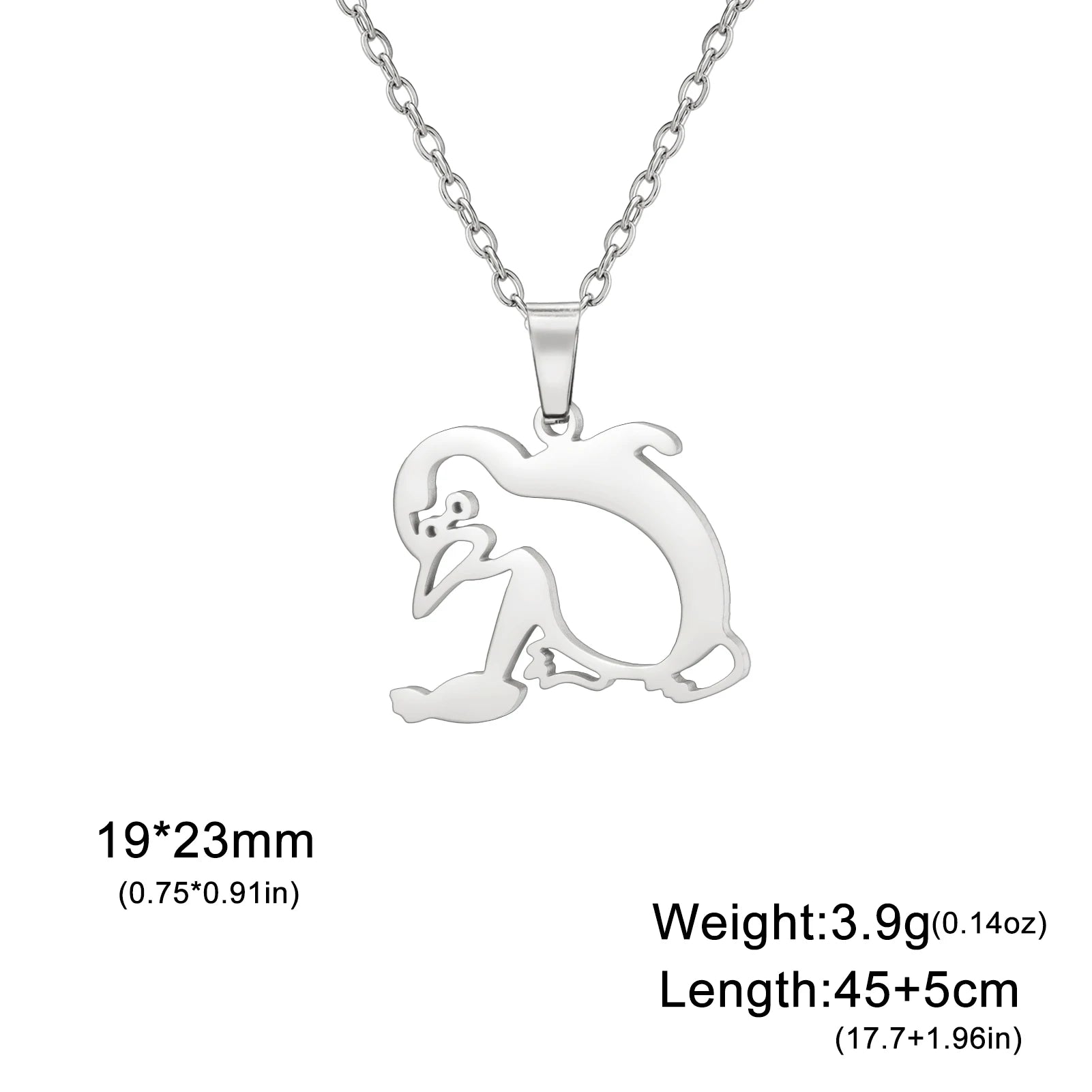 Walking Penguin Pendant Necklace | Stainless Steel Animal Chain for Women