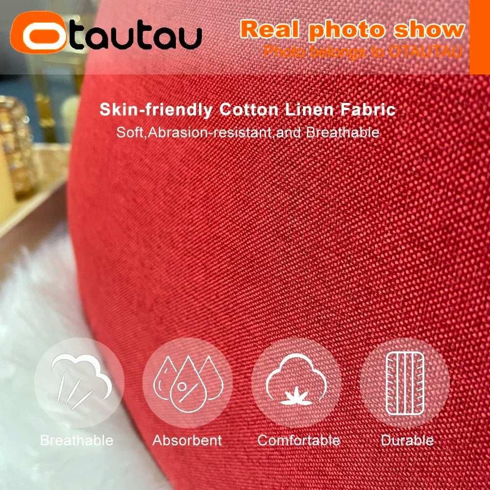 OTAUTAU Filled 70cm Bean Bag Sofa with Filler Big Cotton Linen Lazy BeanBag Bedroom Chair Puff Relax Lounge Couch DD002