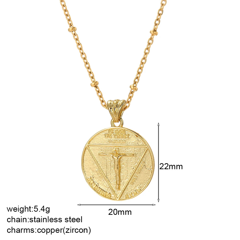 Vintage Gold Coin Pendant Necklace | Adjustable Portrait Chain for Women