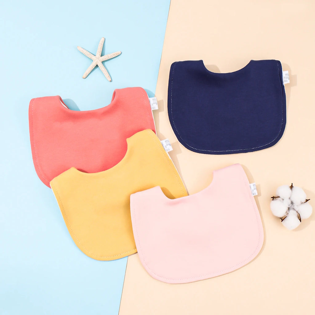 4pcs Cotton Soft Baby Adjustable Bibs Infant Bib Newborn Burp Cloths Bandana Scarf for Kids Boy Girls Feeding Saliva Towel