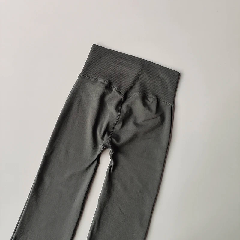 Seamless High-Waist Micro Flare Yoga Pants – Compression Bootcut Leggings