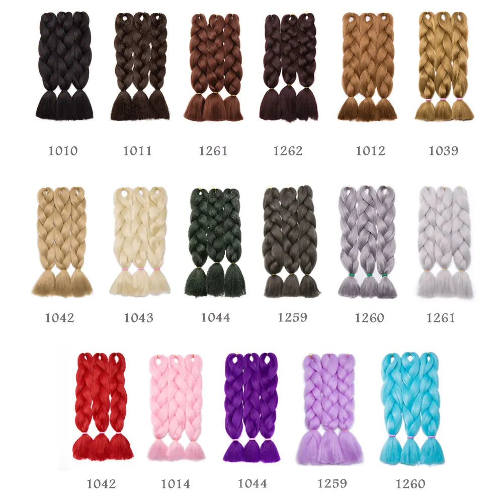 S-noilite Box Braiding Hair Pre Stretched Jumbo Braids Synthetic Braiding Hair Red Pink Blue Gray 24 Inch Afro Hair Extensions