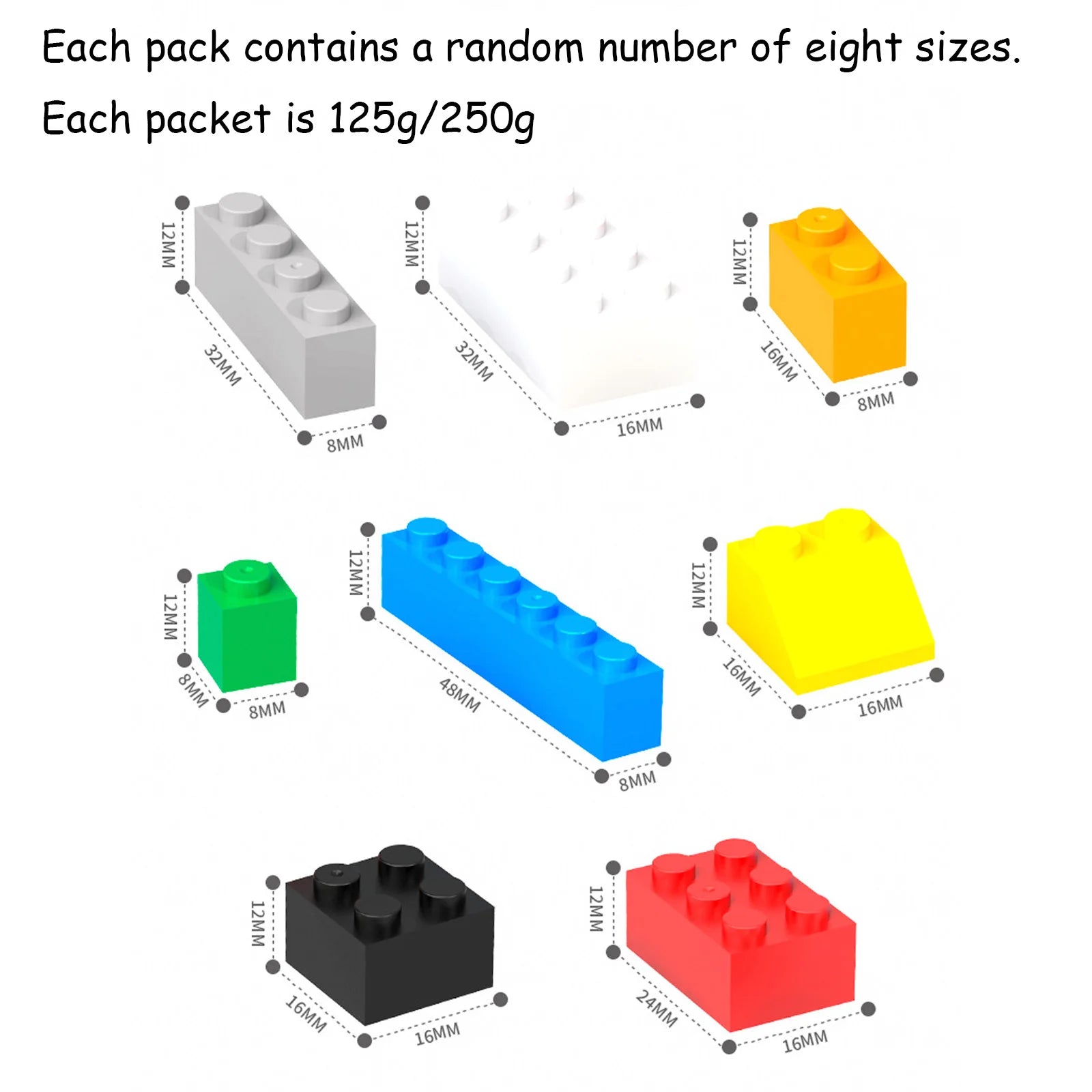 125/250g DIY Building Blocks Bulk Lot Pack Sorte Thick Bricks Block Plate Toys Small Particles Bulk Fit Legoeds Gift for Kids