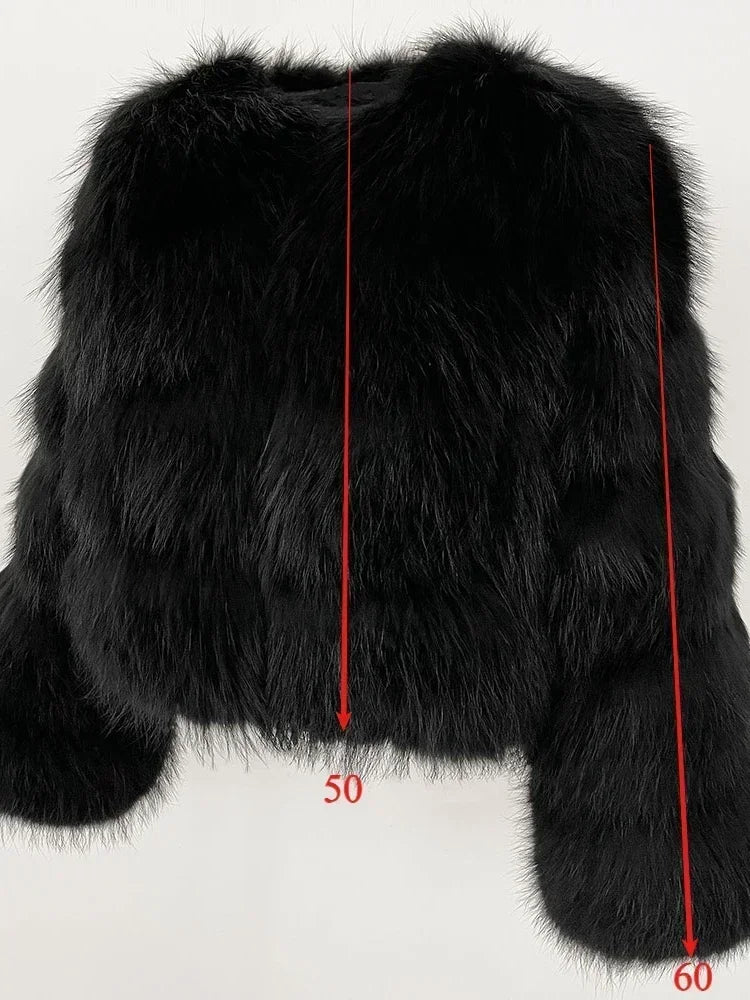 OFTBUY 2024 Winter Real Natural Raccoon Fox Fur Women Coat Short Leather Thickened Warm Jacket Elegant Fashionable Overcoats