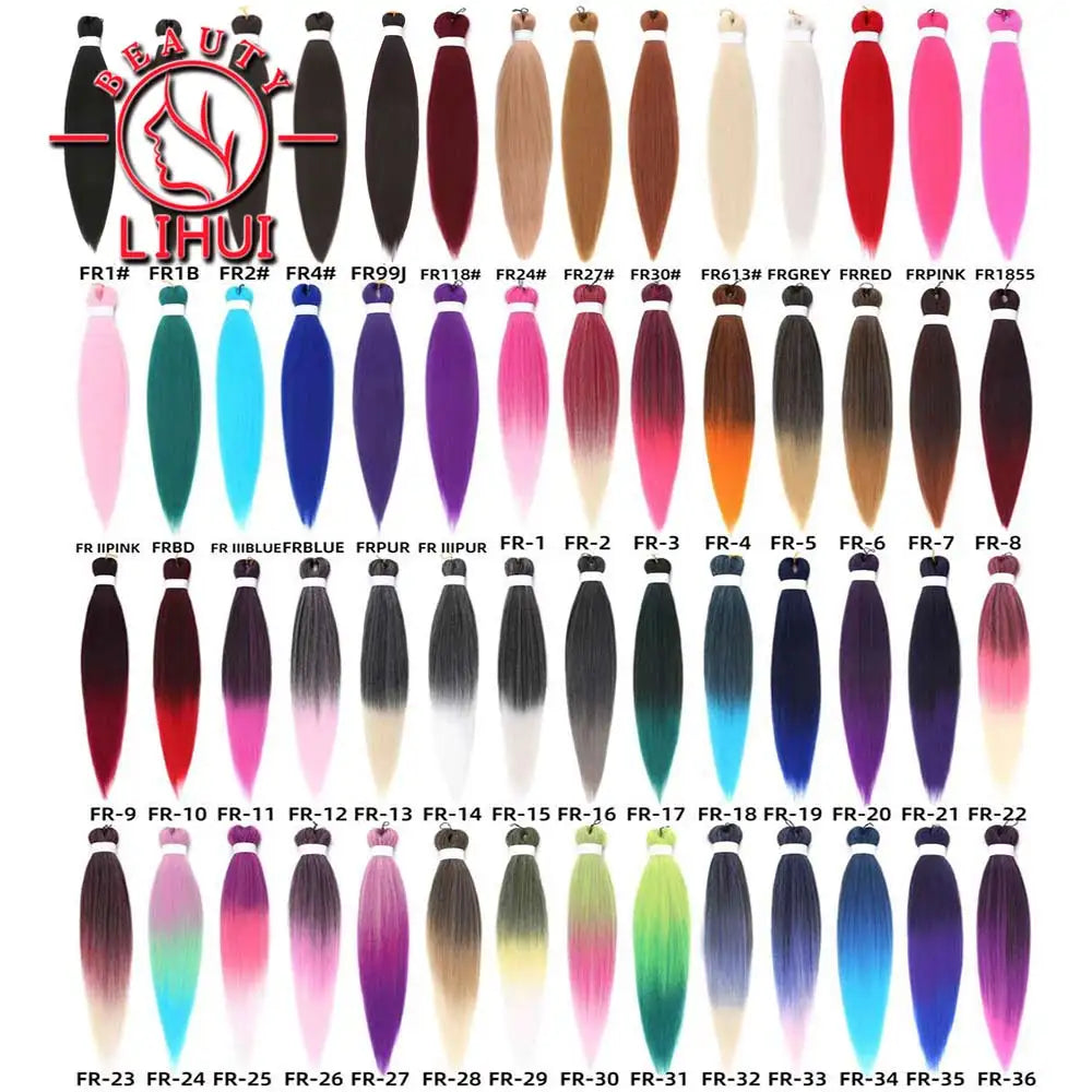 LIHUI Pre-Stretched Jumbo Braids — 26" 90 g Synthetic (Red/Pink, Frosted Colors)