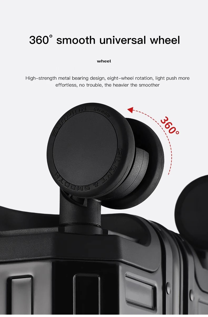 20"24"28" Inch Aluminum Trolley Suitcase Waterproof Metallic Cabin Luggage Trolly Bag With Wheels