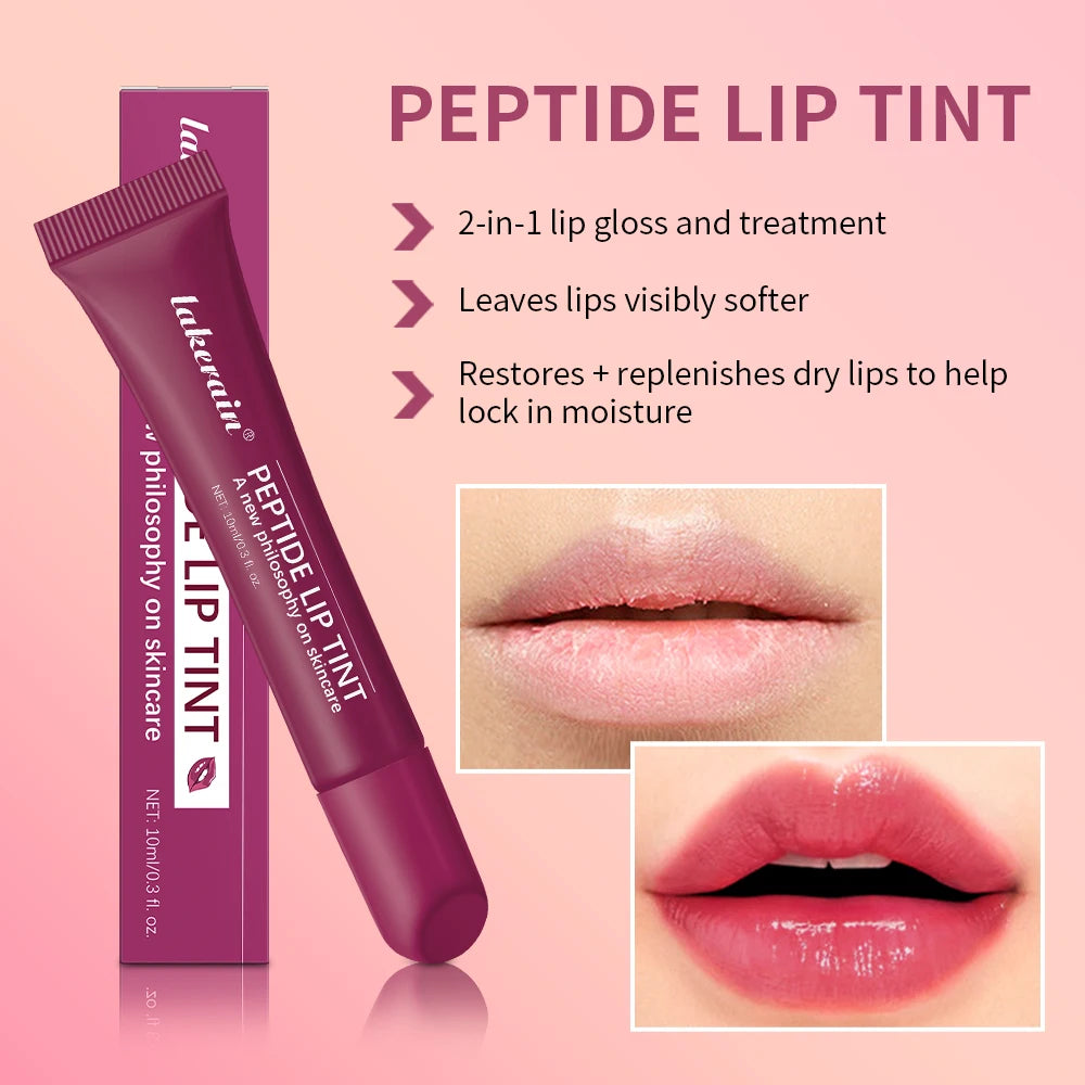 Lakerain Peptide Lip Tint — Fragrance-Free Tinted Lip Serum Gloss (10 ml)