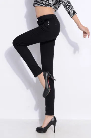 Women Color Pants Tapered Leg  Skinny Stretch Slim Jeans Skinny Trousers  Pockets  for Daily ouc073