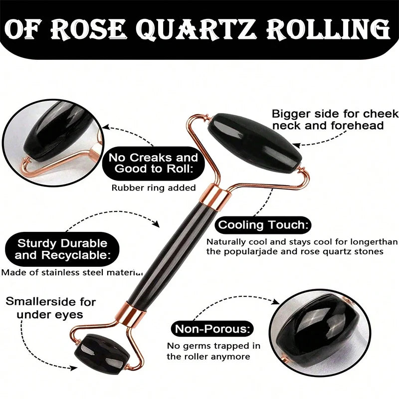 Ice Face Roller + Gua Sha Set – Lifting & Contouring Facial Massage Tools