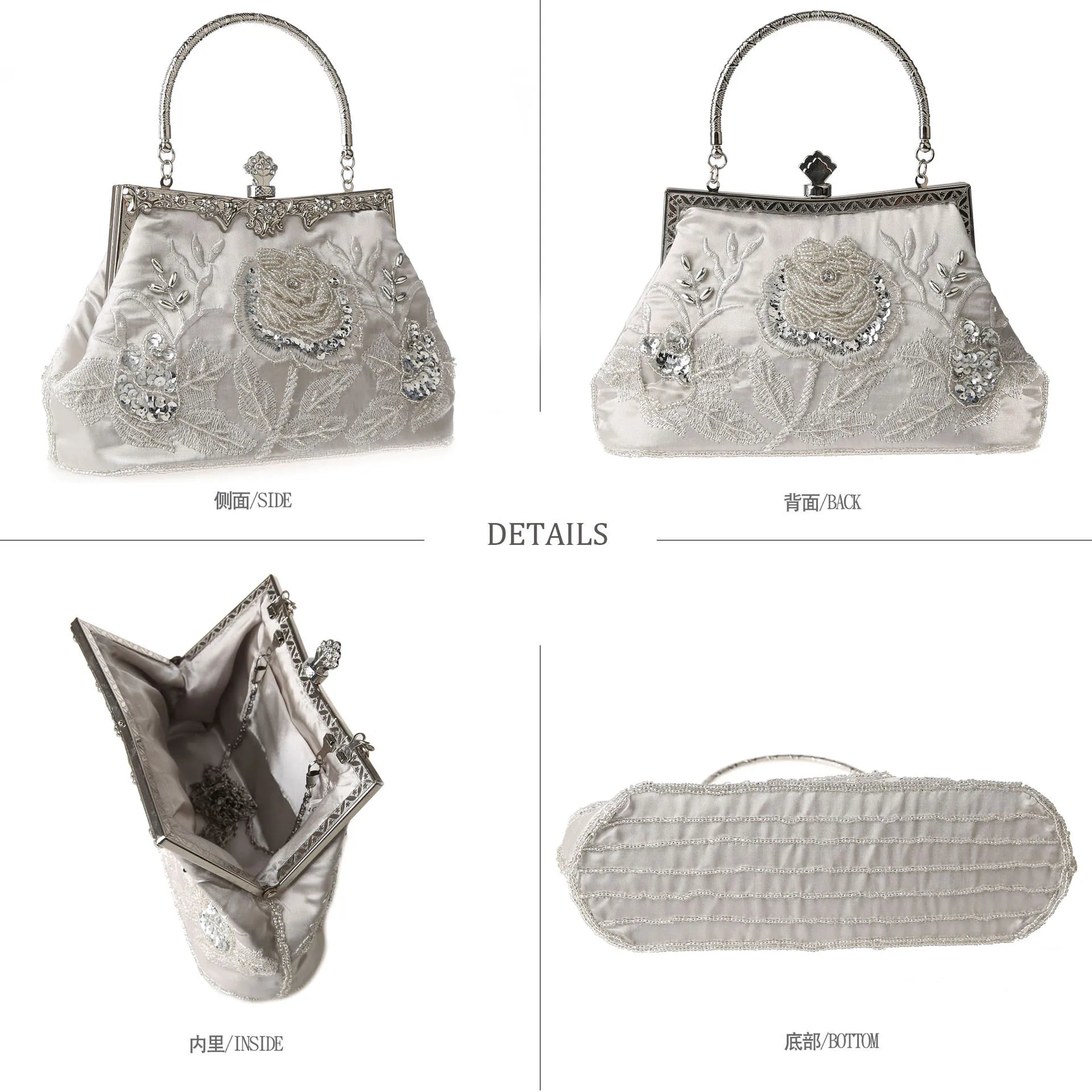 Bead Embroidery Women Evening Bag Diamonds Shell Lady Small Day Clutches Party Dinner Bag Wedding Bridal Pearl Handbags Purse