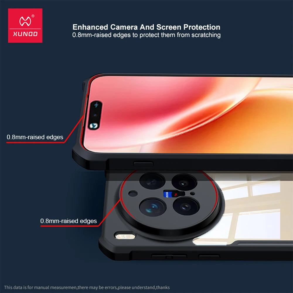 Xundd For VIVO X300 X300 Pro Ultra Case,Airbag Anti-drop Shell Acrylic+TPU Back Stripes Transparent Cover With Magnetic Stand