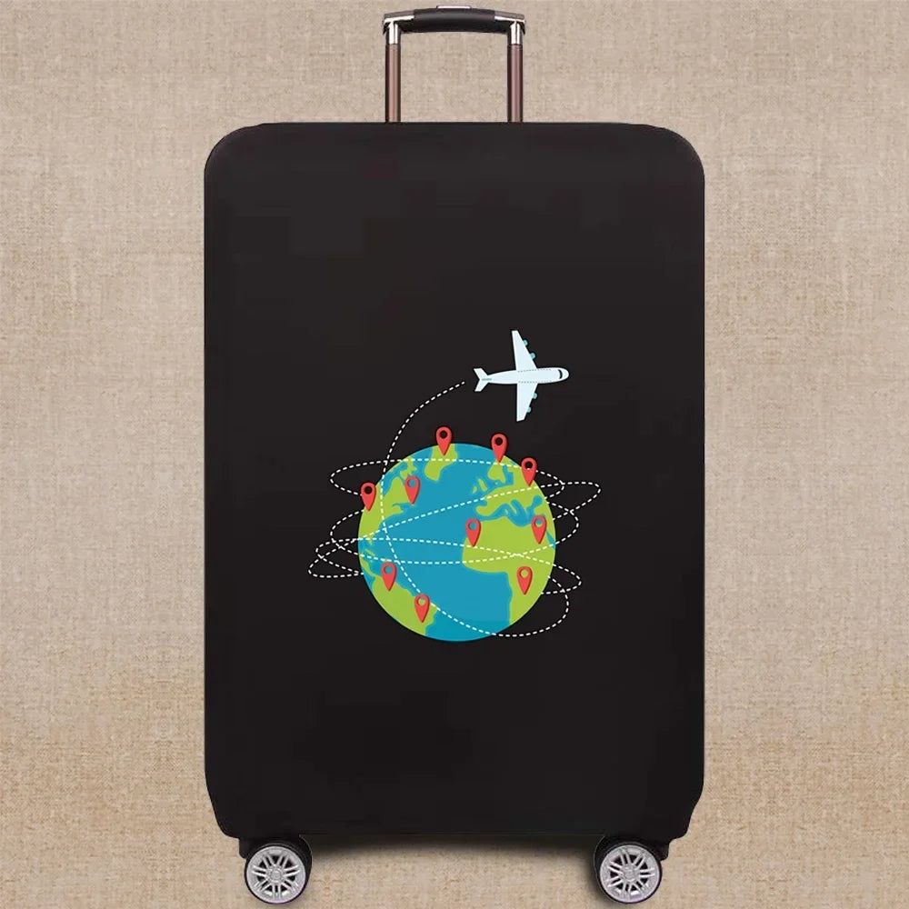 Travel Elastic Protective Cover Luggage Case Travel Global Pattern Series Luggage Cover 18-32inch Travel Accessories